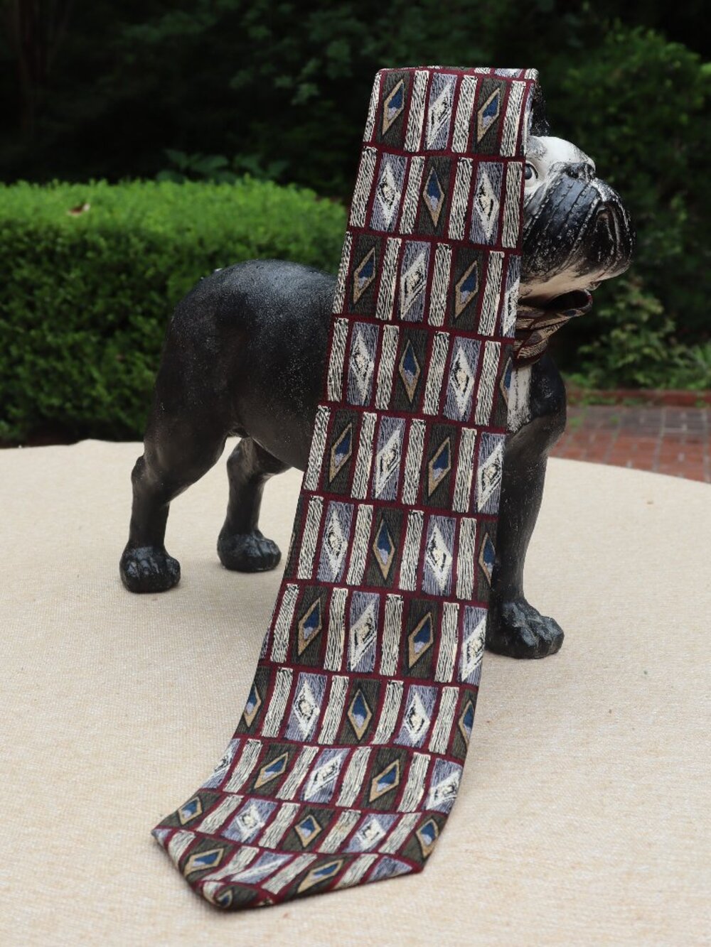 Vintage Men's G.J. Cahn Geometric Silk Tie